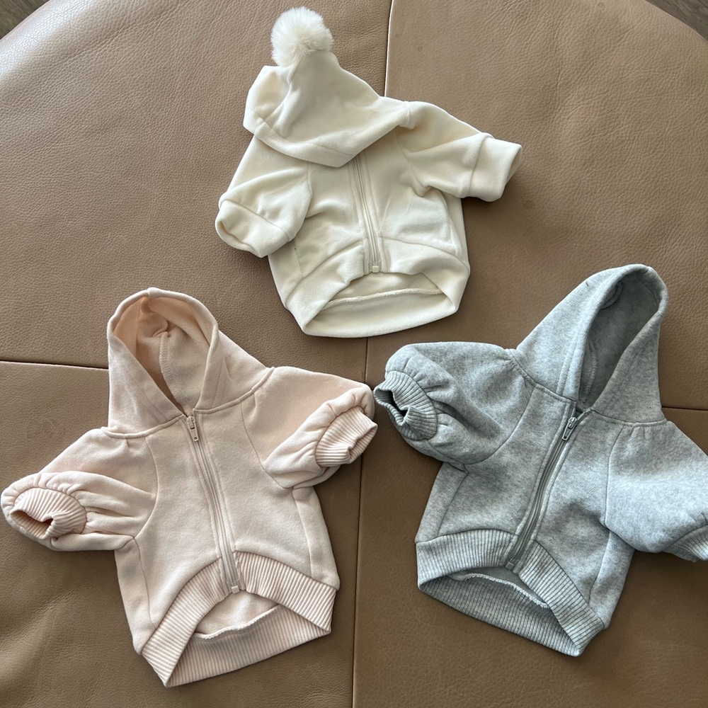 Express Cream and Pink Dog Clothing Cozy Accessories